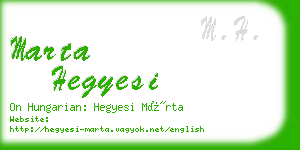 marta hegyesi business card